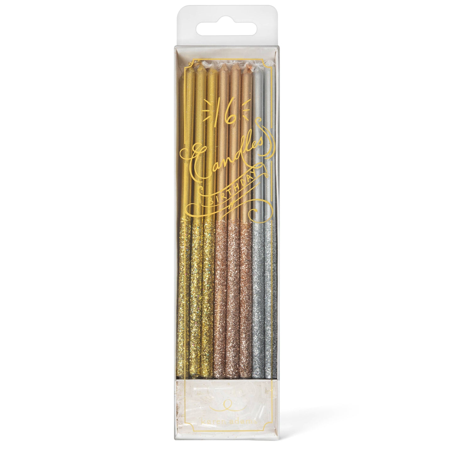 Birthday Candles: White and Gold
