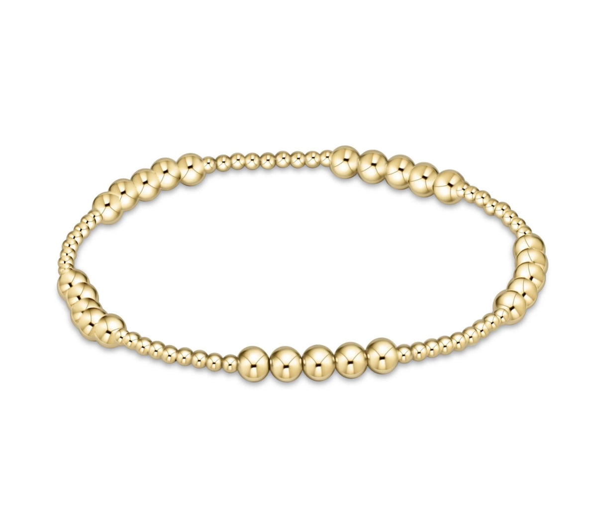Classic Blissful Pattern 2mm Bead Bracelet- 4mm Gold
