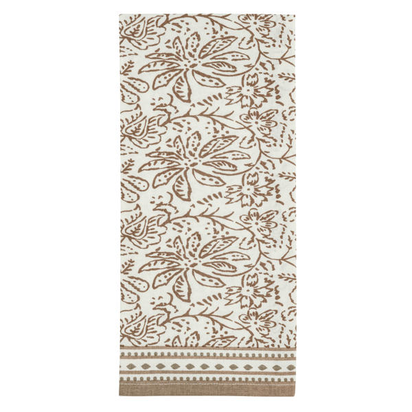 Floral Taupe Printed Towel
