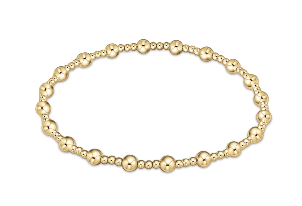 egirl Classic Sincerity Pattern 4mm Bead Bracelet- Gold