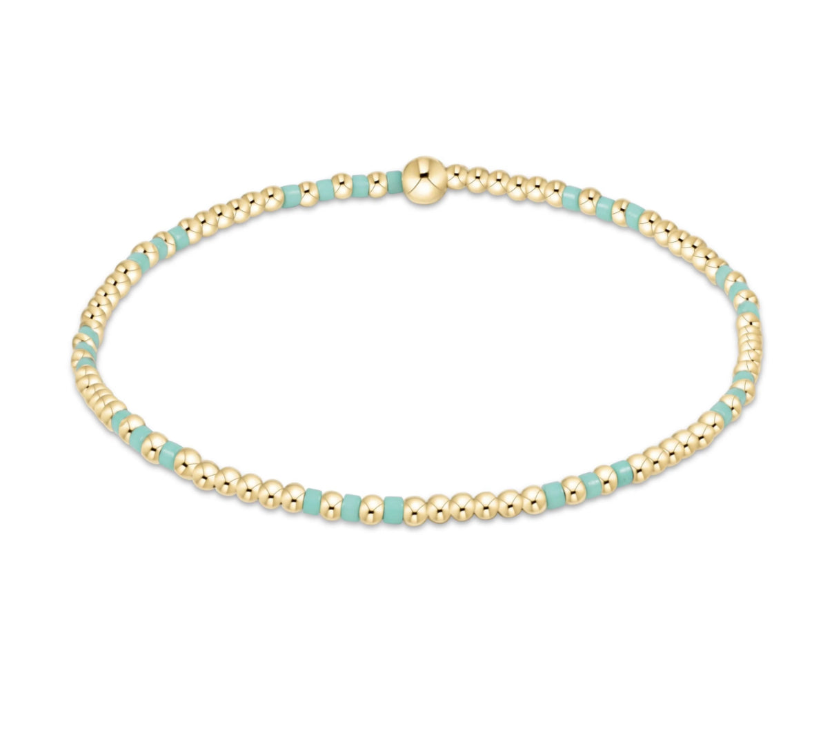 Hope Joy Pattern 2mm Bead Bracelet - mint