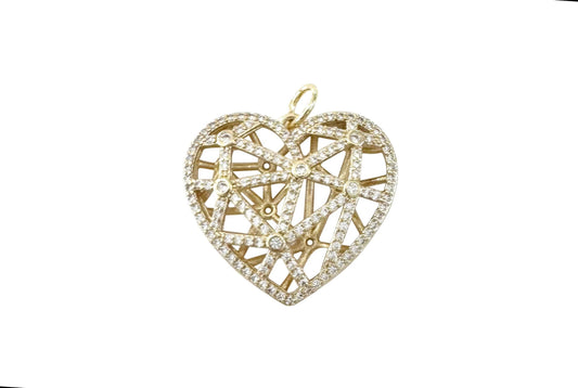 Bold Pave Heart Scarf Charm - Lulu Heart