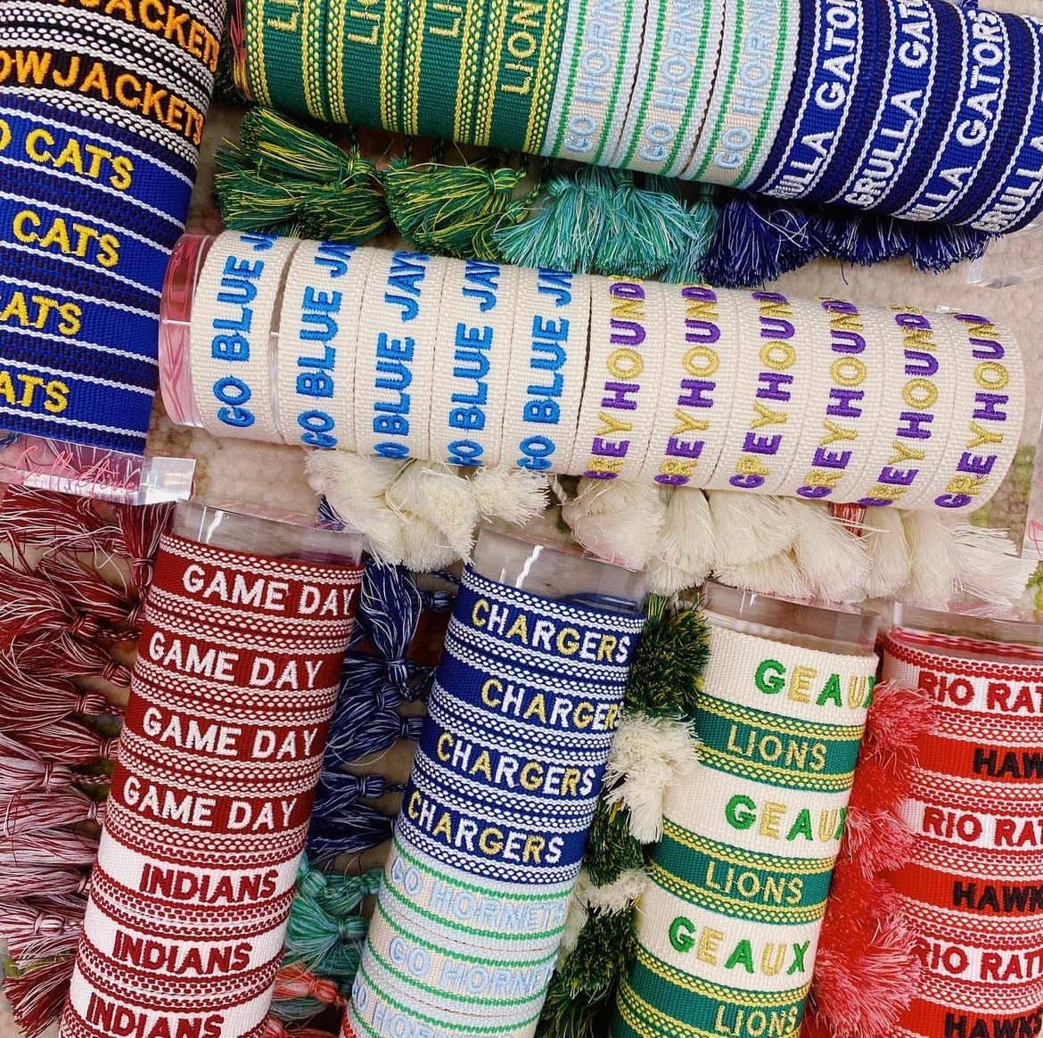 Gig ‘em tassel bracelet