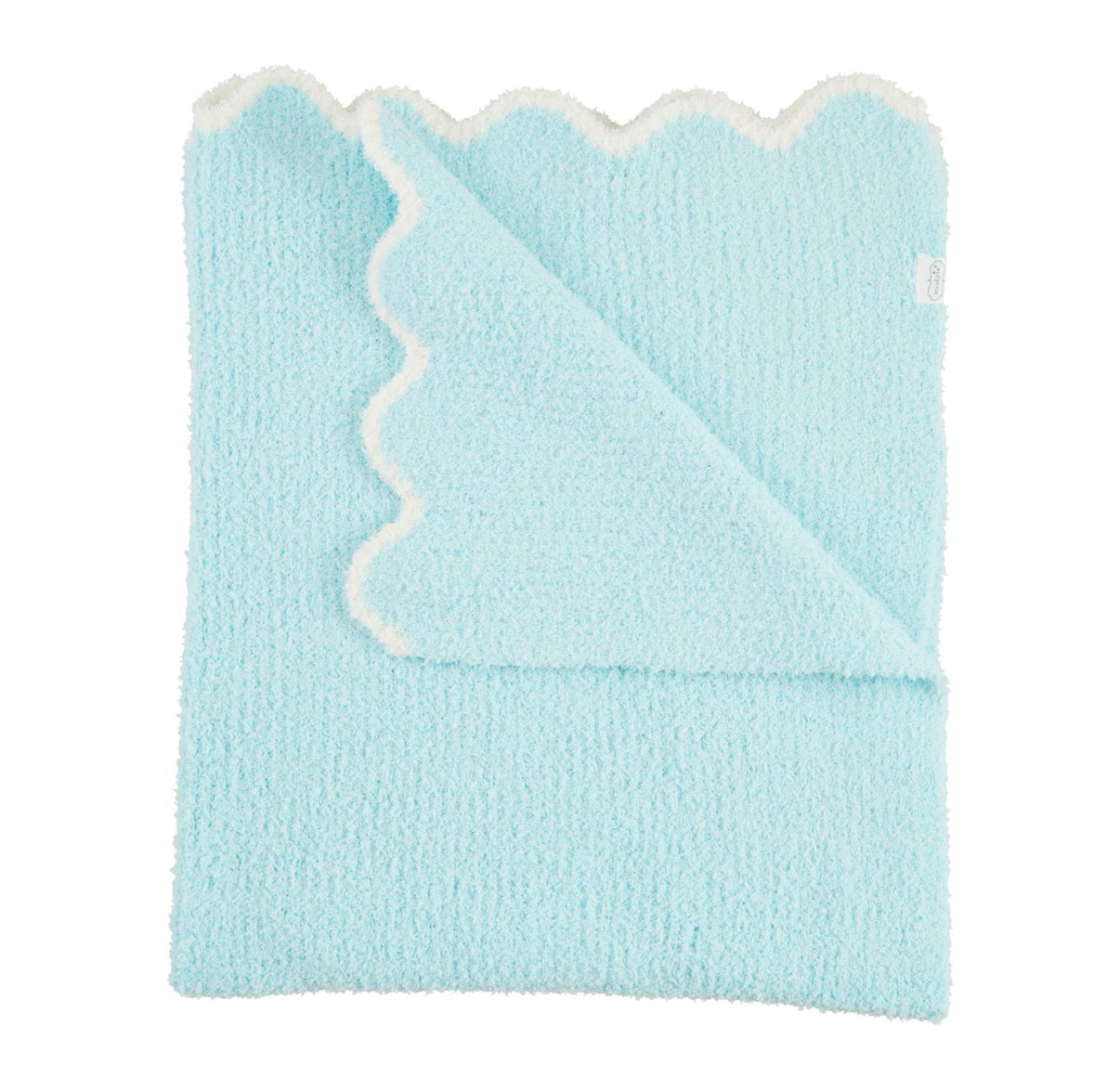 Solid Scalloped Chenille Blanket