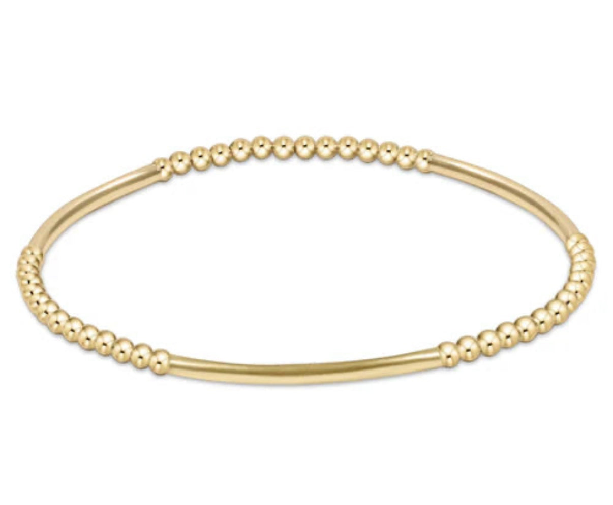 BLISS BAR GOLD PATTERN 2.5MM BEAD BRACELET - GOLD
