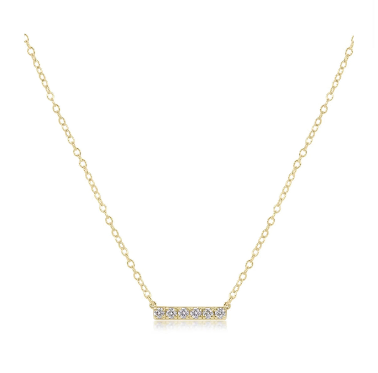 14kt Gold & Diamond Significance Bar Necklace- Six