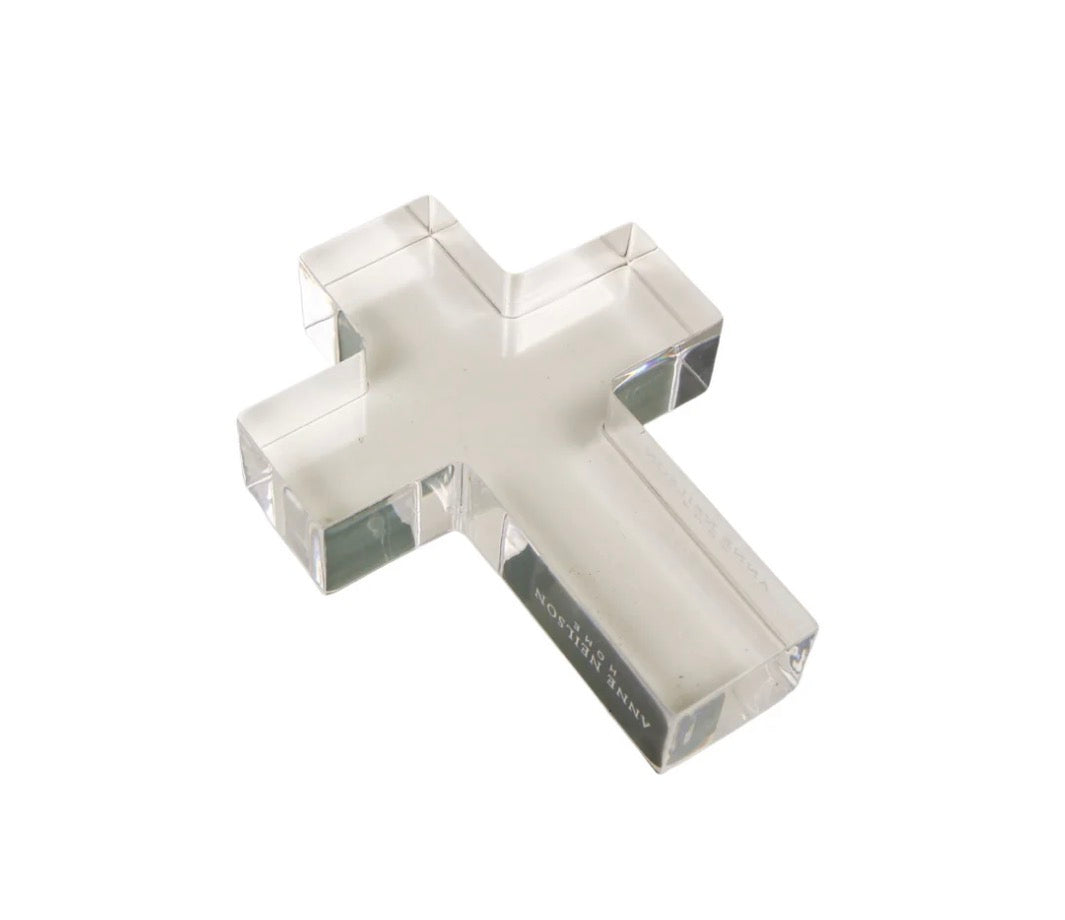 Acrylic Cross Weight- Clear