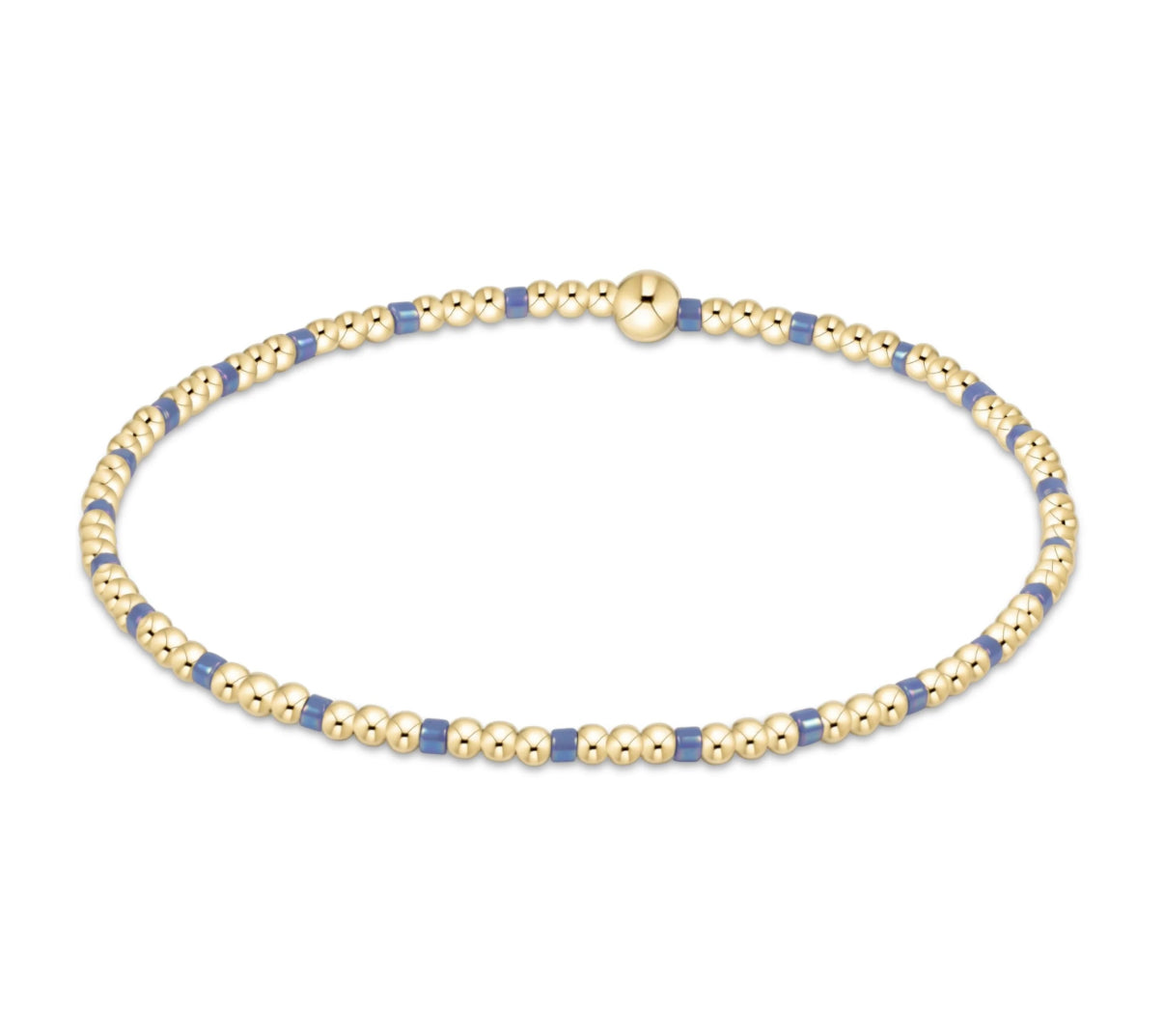 Hope Sincerity Pattern 2mm Bead Bracelet - bright blue