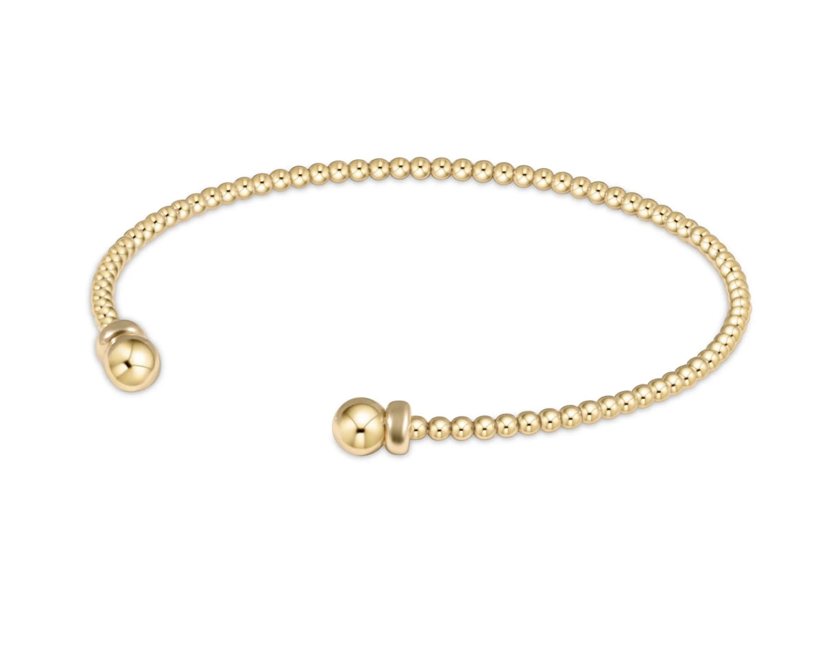 Classic Gold 2mm Bead Cuff- Gold