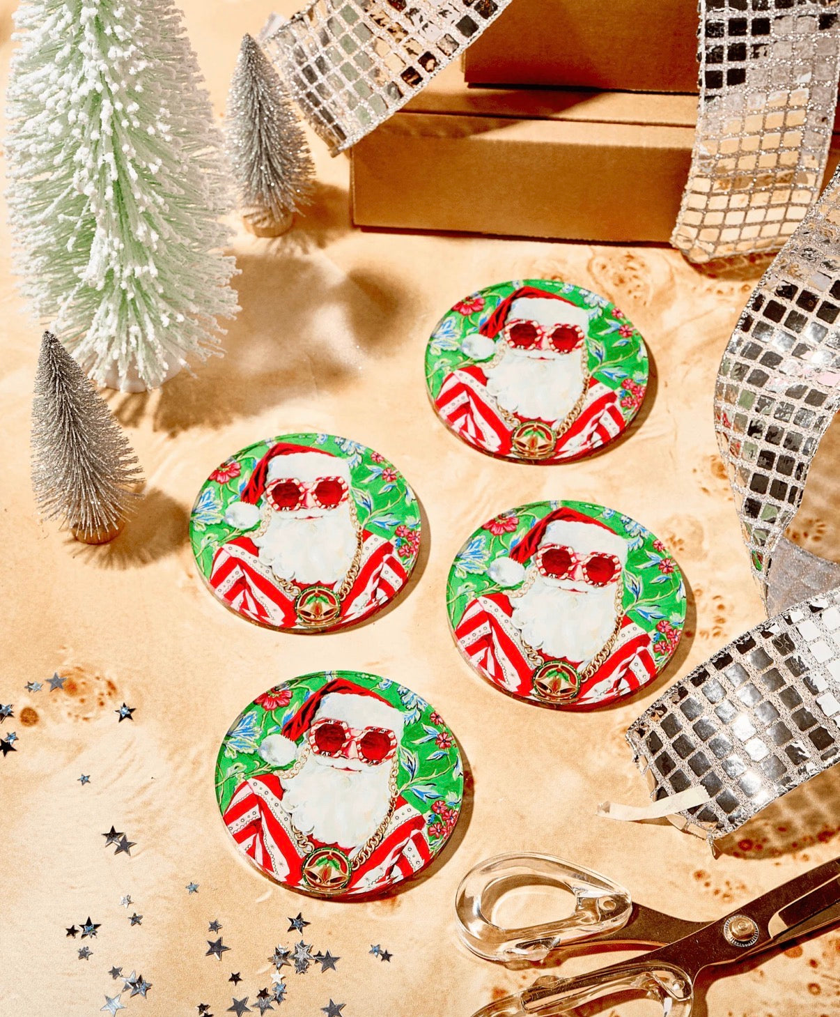 Swanky Santa Coaster