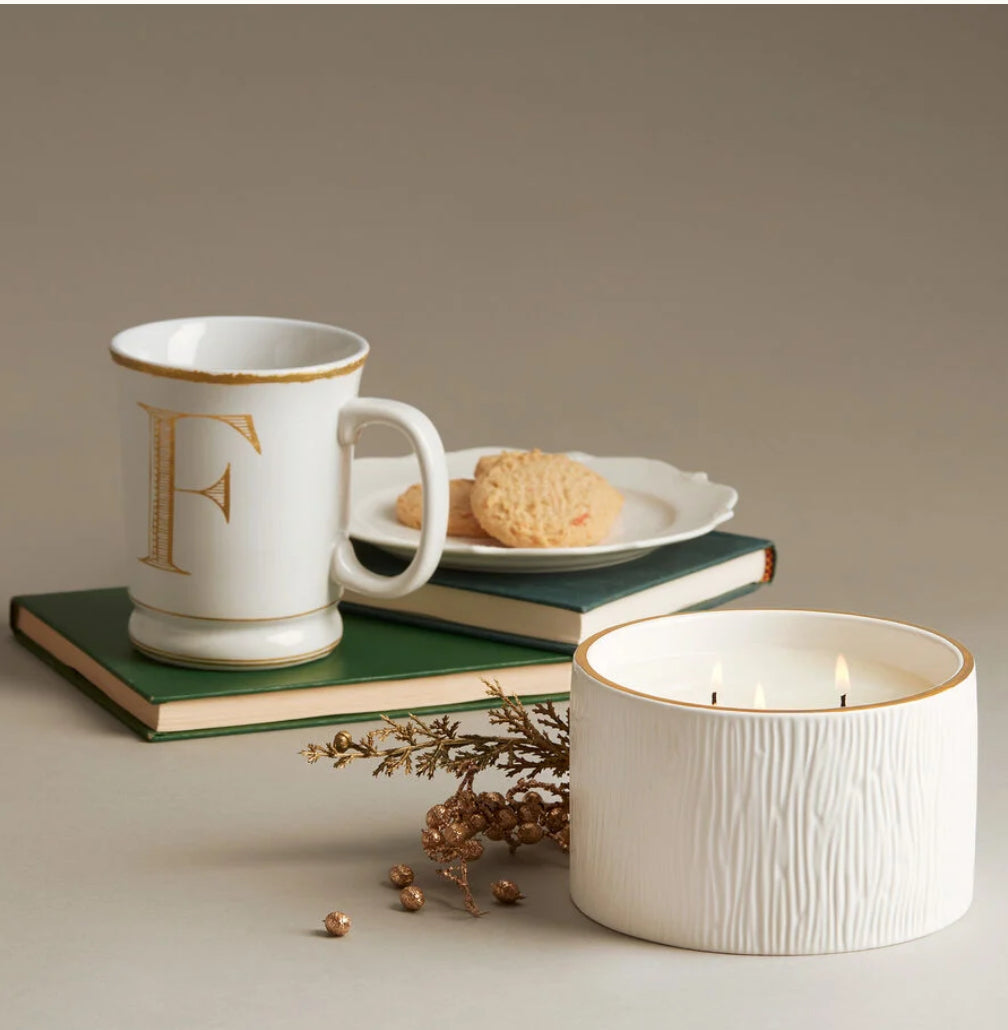 Frasier Fir Gilded Ceramic 3-Wick Candle 20oz