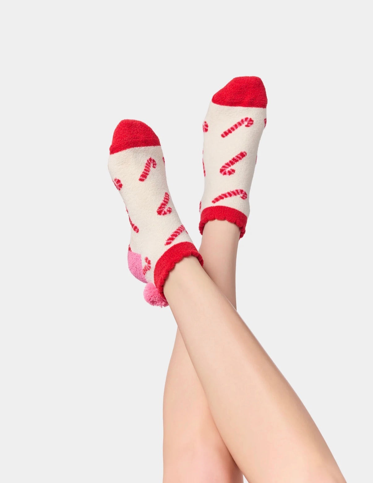 Candy Cane Home Socks