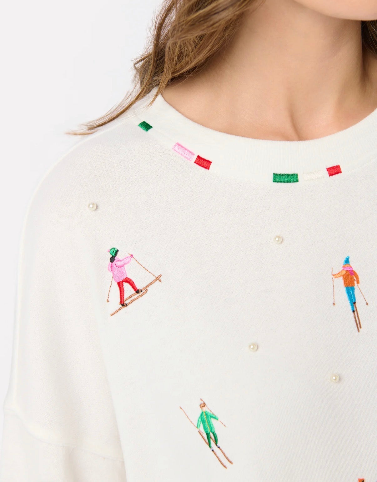 Skiers with Pearls Relaxed Sweatshirt