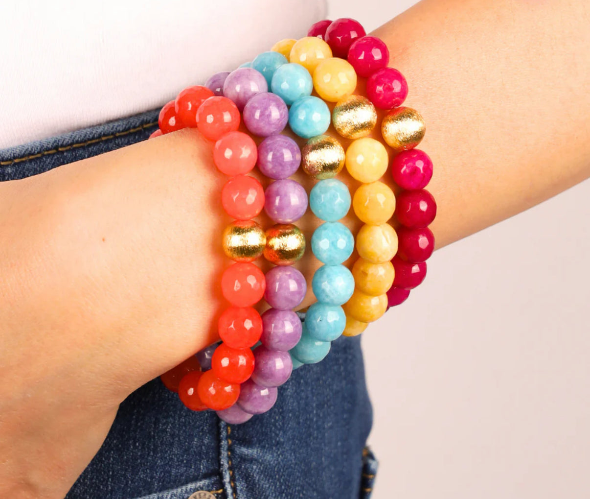 Bianca Beaded Bracelet- Aqua