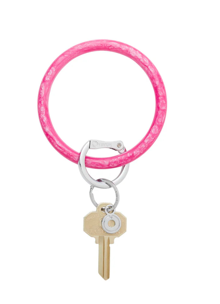 Resin Big O® Key Ring - Pink Topaz