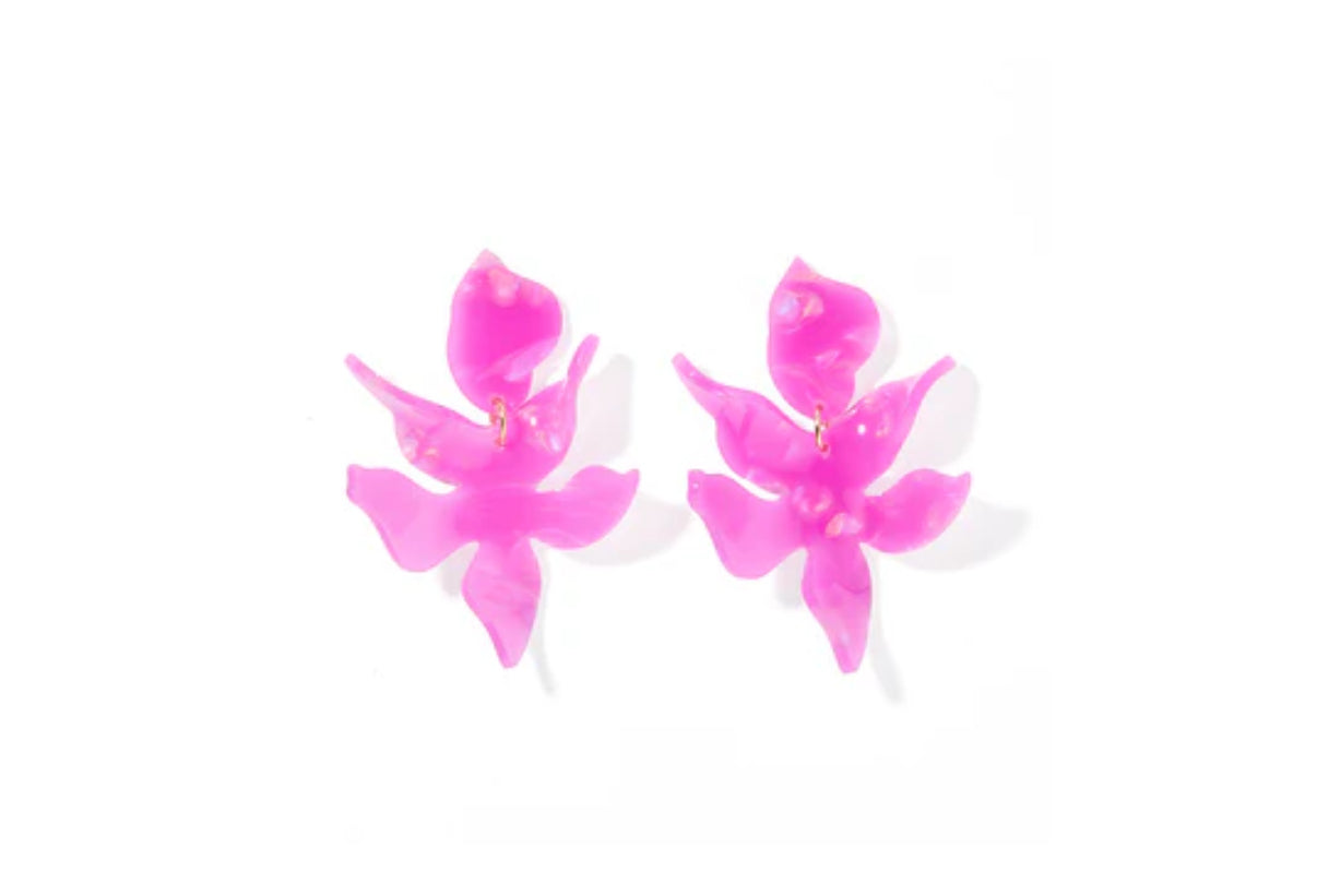 Flora Statement Earrings - Orchid Purple