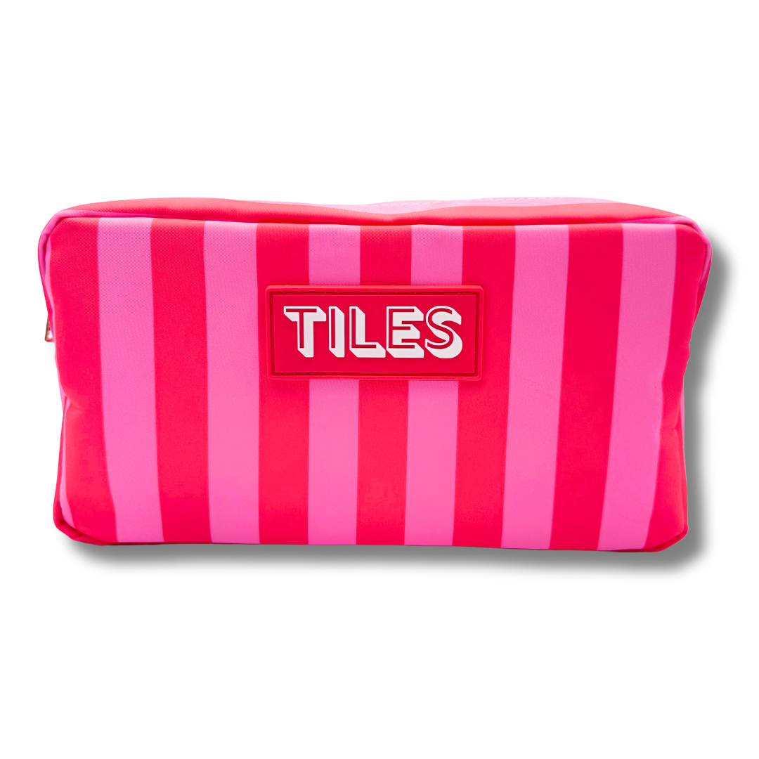 Premium Mahjong Tile Bags | Fits Most Large Tile Sets : Stripes- Green & Blue Tile Bag