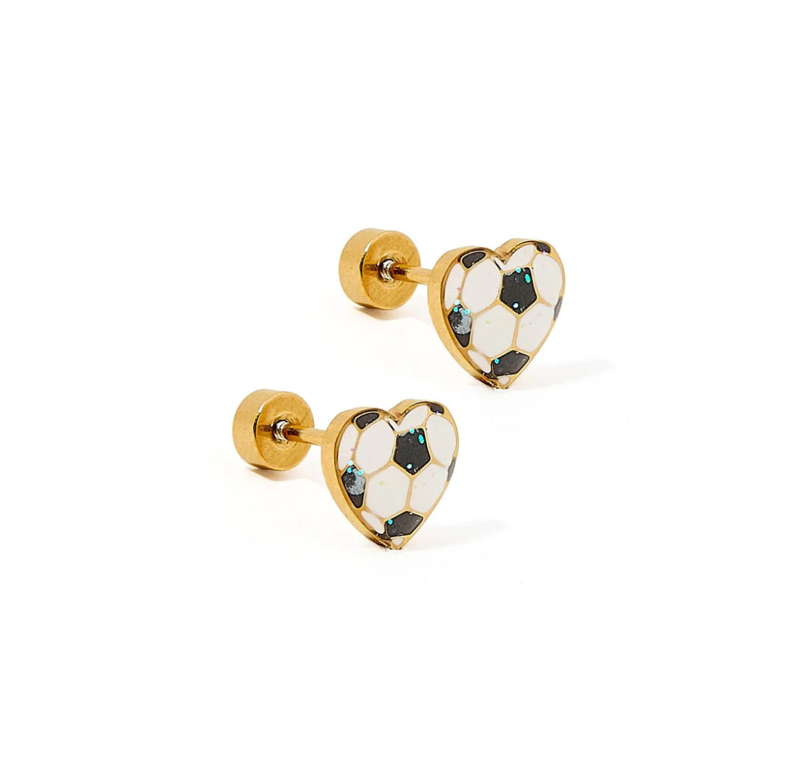 Screwback Stud Earrings - Soccer