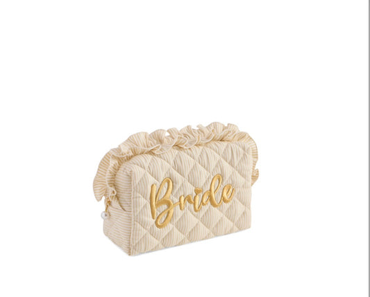 Ruffle Bride Large Zip Pouch