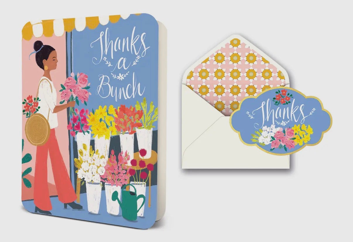 Thanks A Bunch Blue Deluxe Greeting Card