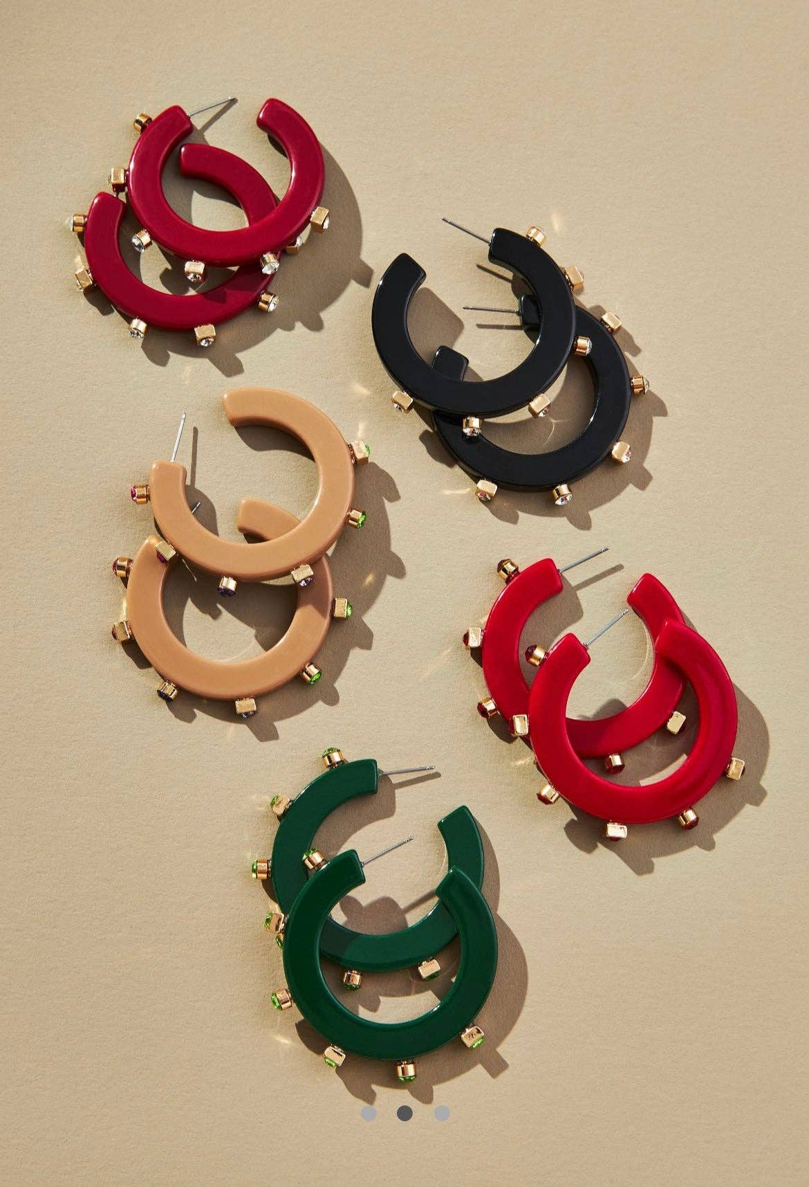 City Girl Solid Jewel Hoop - Black: Small