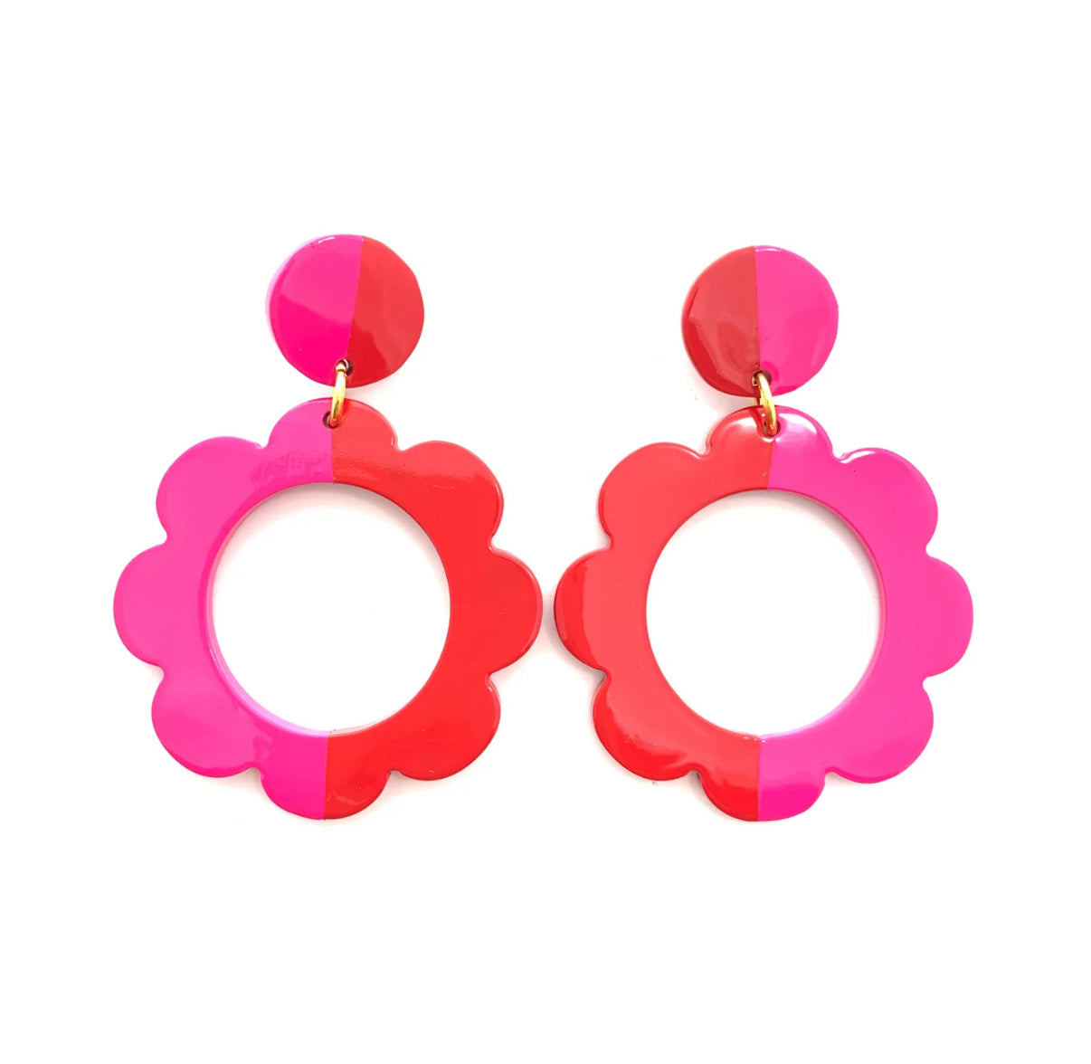 Color Block Flower- Red and Pink