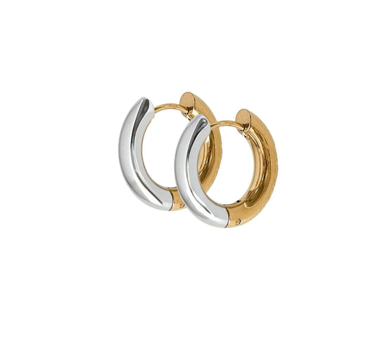 Huggie Earrings - Scarlett Hoop Two-Tone 12mm