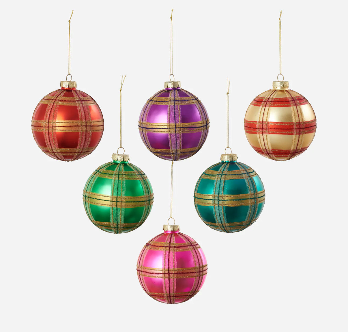 Plaid Ball Ornaments