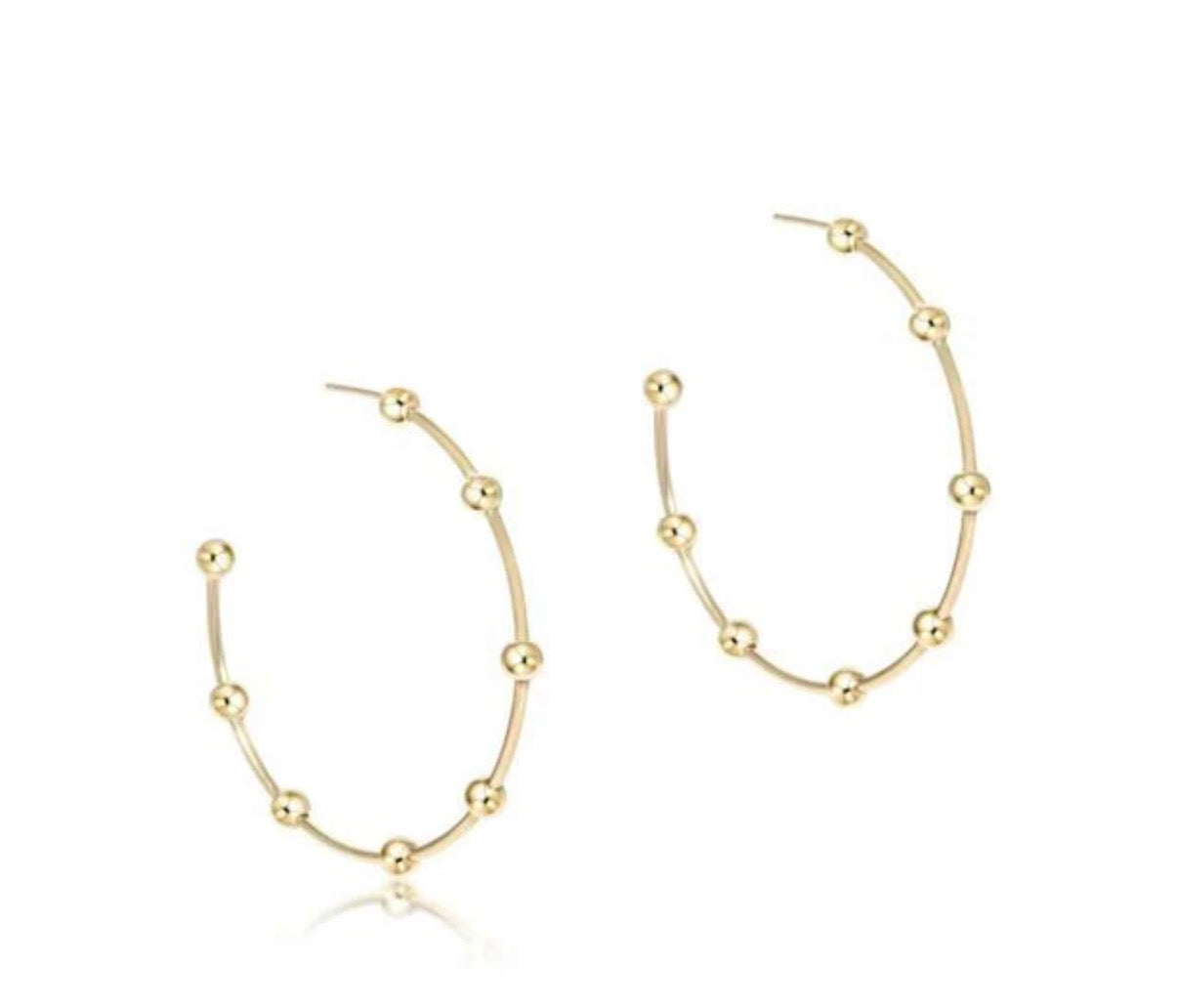 beaded simplicity 1.5” post hoop - 4mm gold