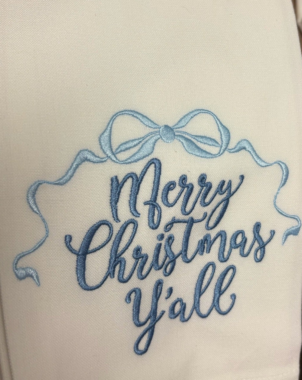 Merry Christmas Yall Tea Towel