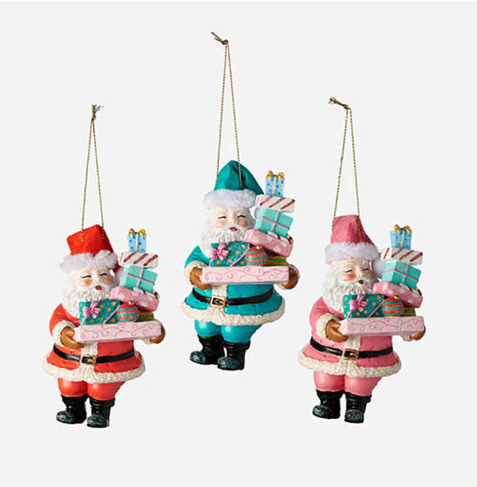 Santa with Presents Ornament