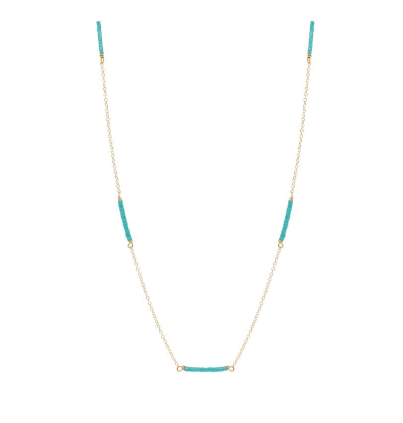 15" Choker Simplicity Chain Gold - Hope Bliss - Turquoise