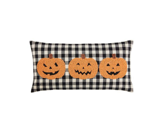 Beaded Pumpkin Pillow - Gingham
