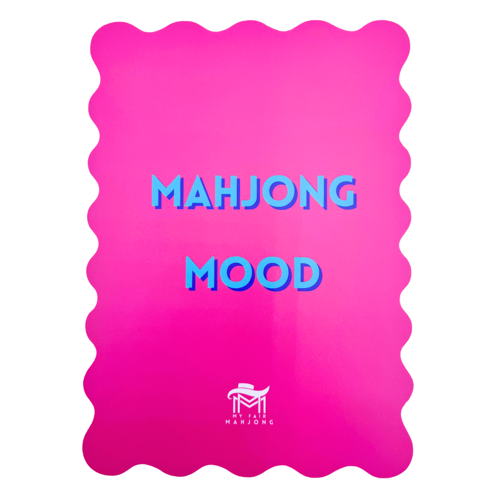MAHJONG SHUFFLE CARD | Scalloped Edges & Bright Colors | Sized to Store with Mahjong League Cards: 09-BLUE- DONT LET FRIENDS SKIP
