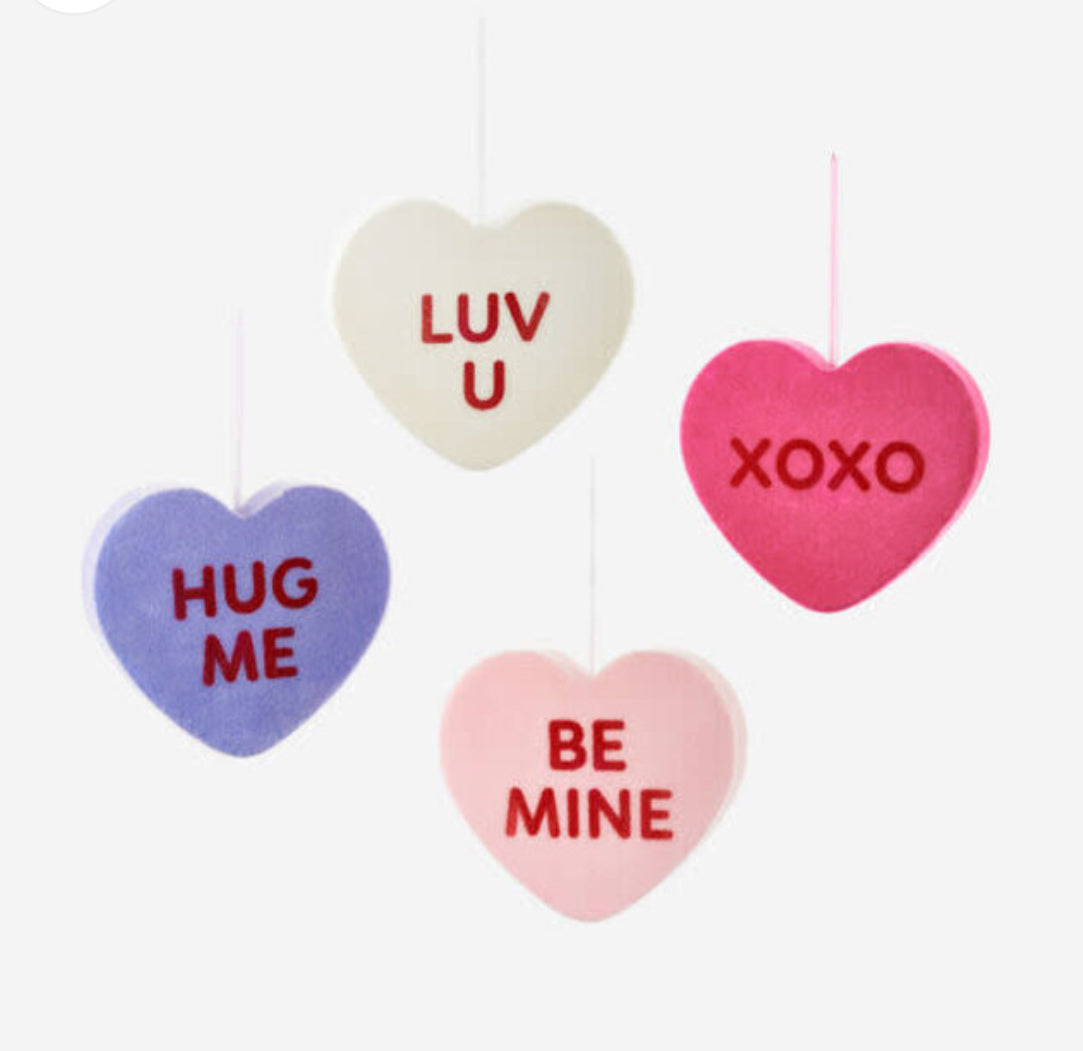 Medium Flocked Conversation Hearts