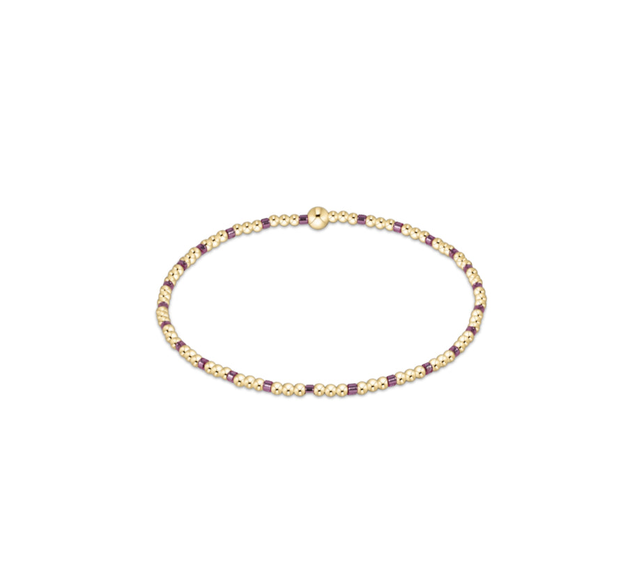 Hope Sincerity Pattern 2mm Bead Bracelet- Pink Metallic