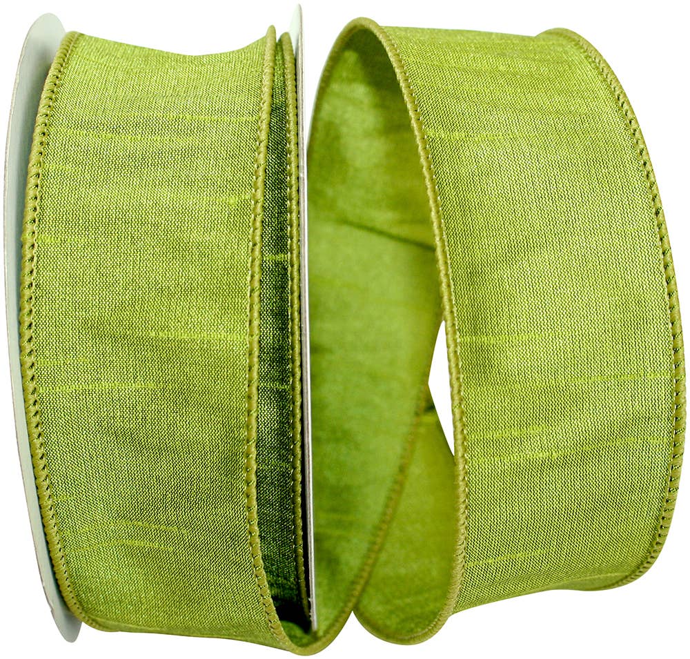 Dupioni Supreme Wired, Green Grass, 1-1/2 In, 10 Yards