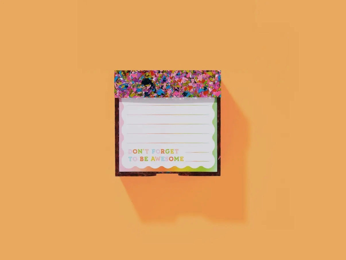 Note Holder w/ Note Paper - Happy Confetti