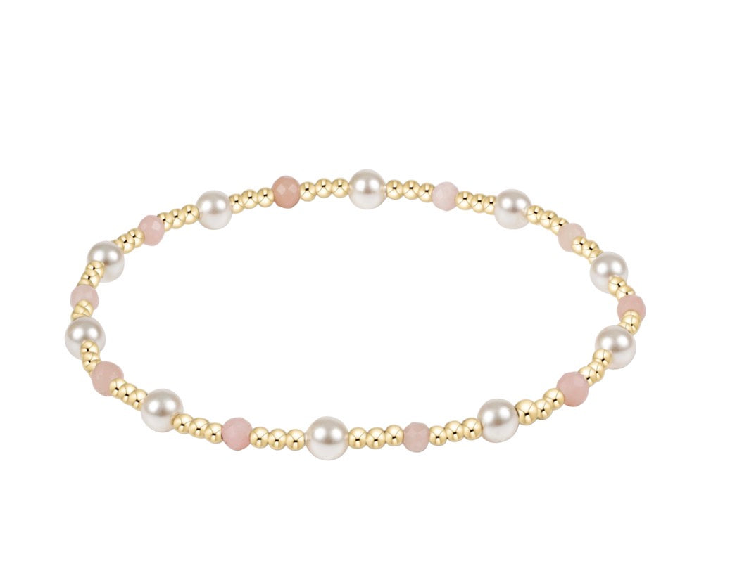 Pearl Sincerity 4mm Gem Bracelet - Pink Opal