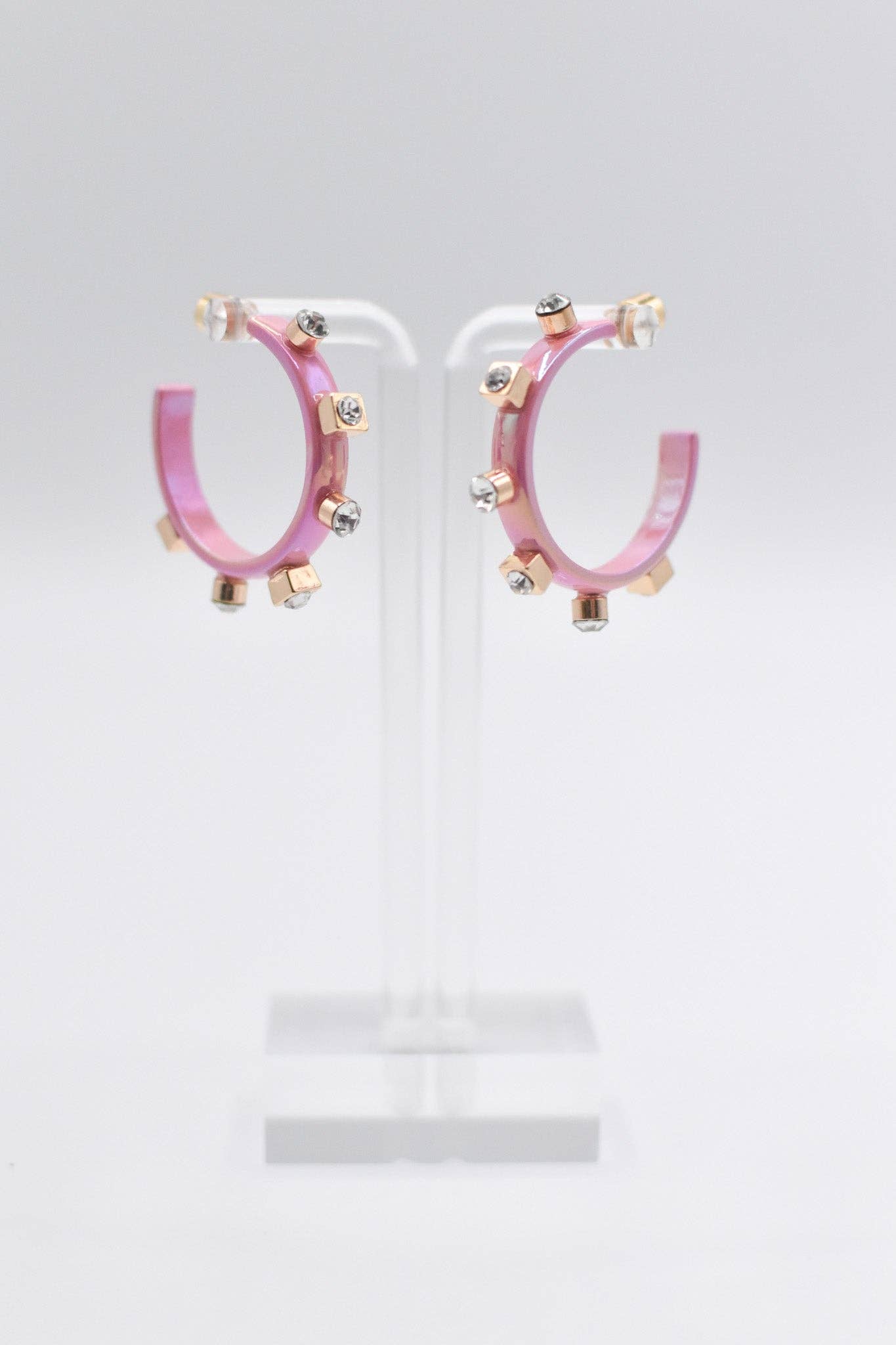 Smith & Co. Rose Metal Hoop - Crystal