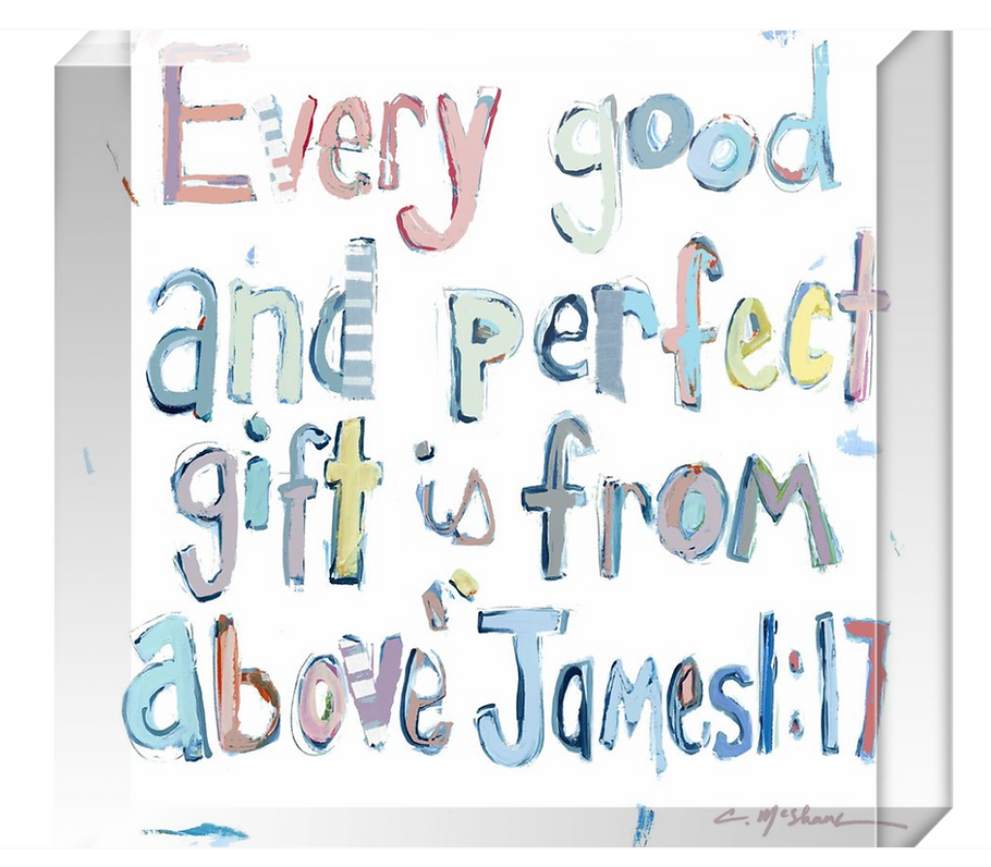 "James 1:17" acrylic block BLUES