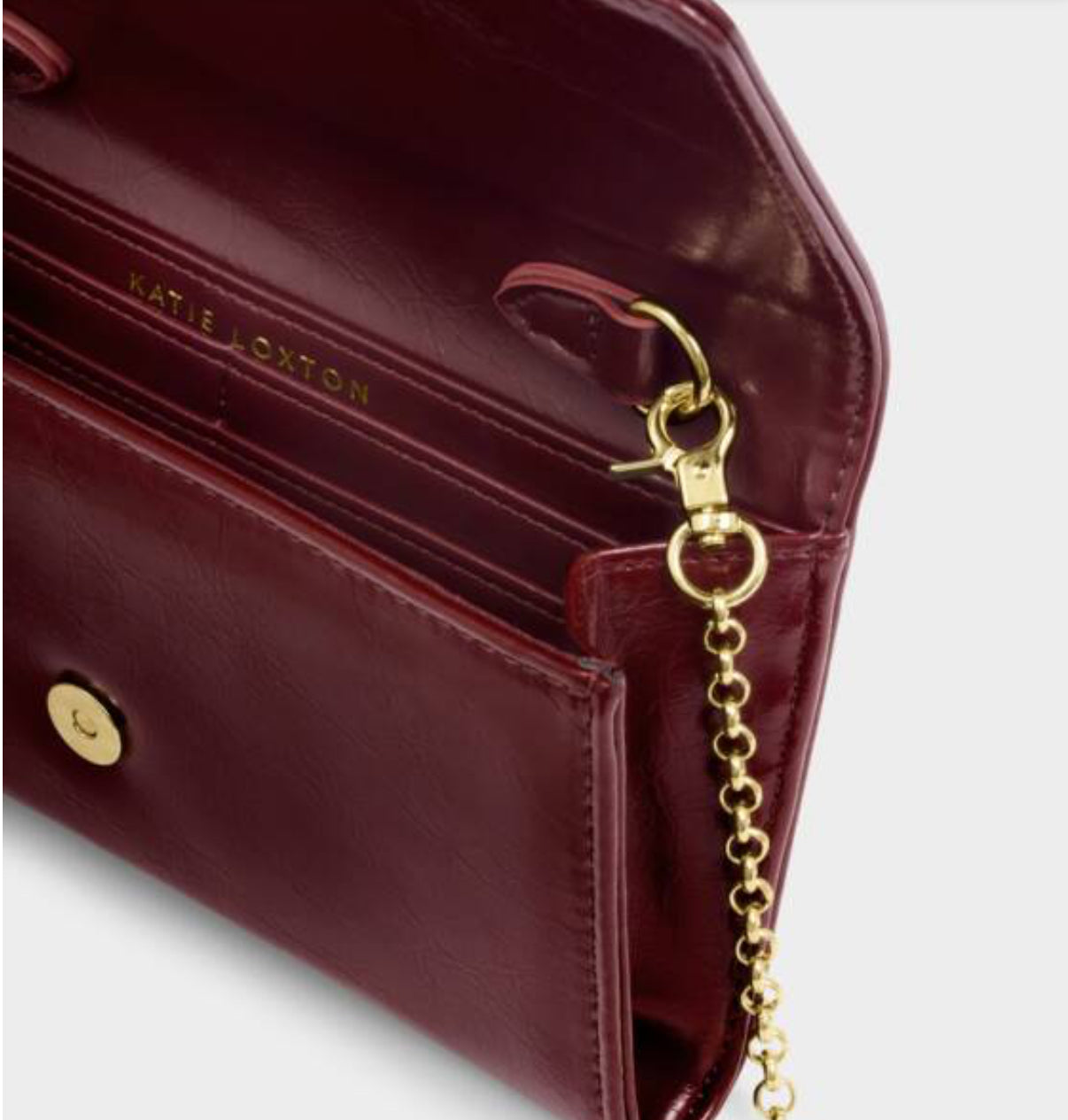Zea Patent Crackle Crossbody Wallet- Cherry