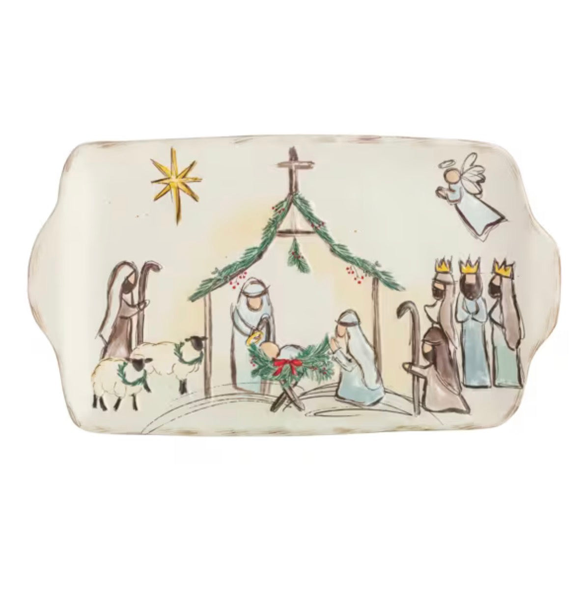 Nativity Stoneware Platter