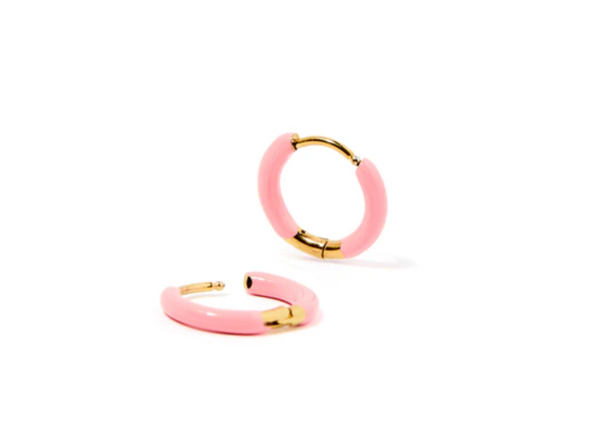Huggie Earrings - Scarlett Hoop Pink