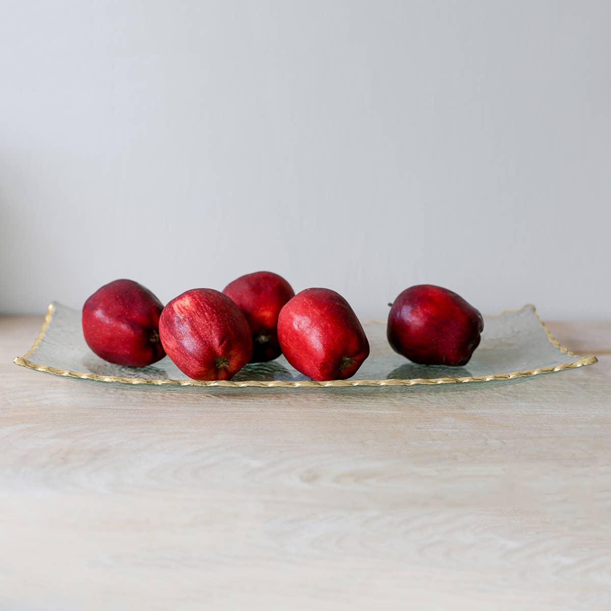 Fairbanks Rectangle Platter   Clear/Gold   18.75x2x7.5