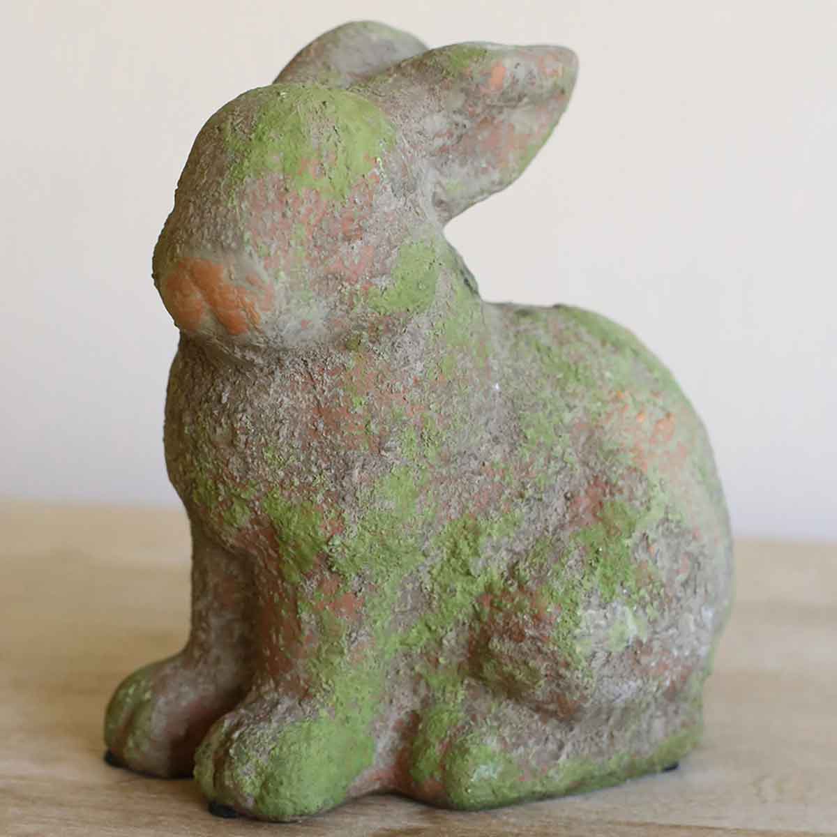 Terracotta Sitting Bunny Decor Antique Green 8.25x8.5x5.5