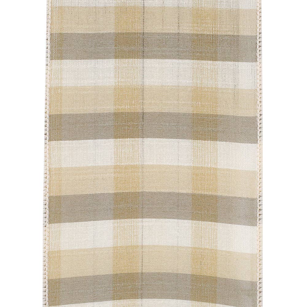 Chandler Check Wired Edge Ribbon, Multi, 4 In, 10 Yards