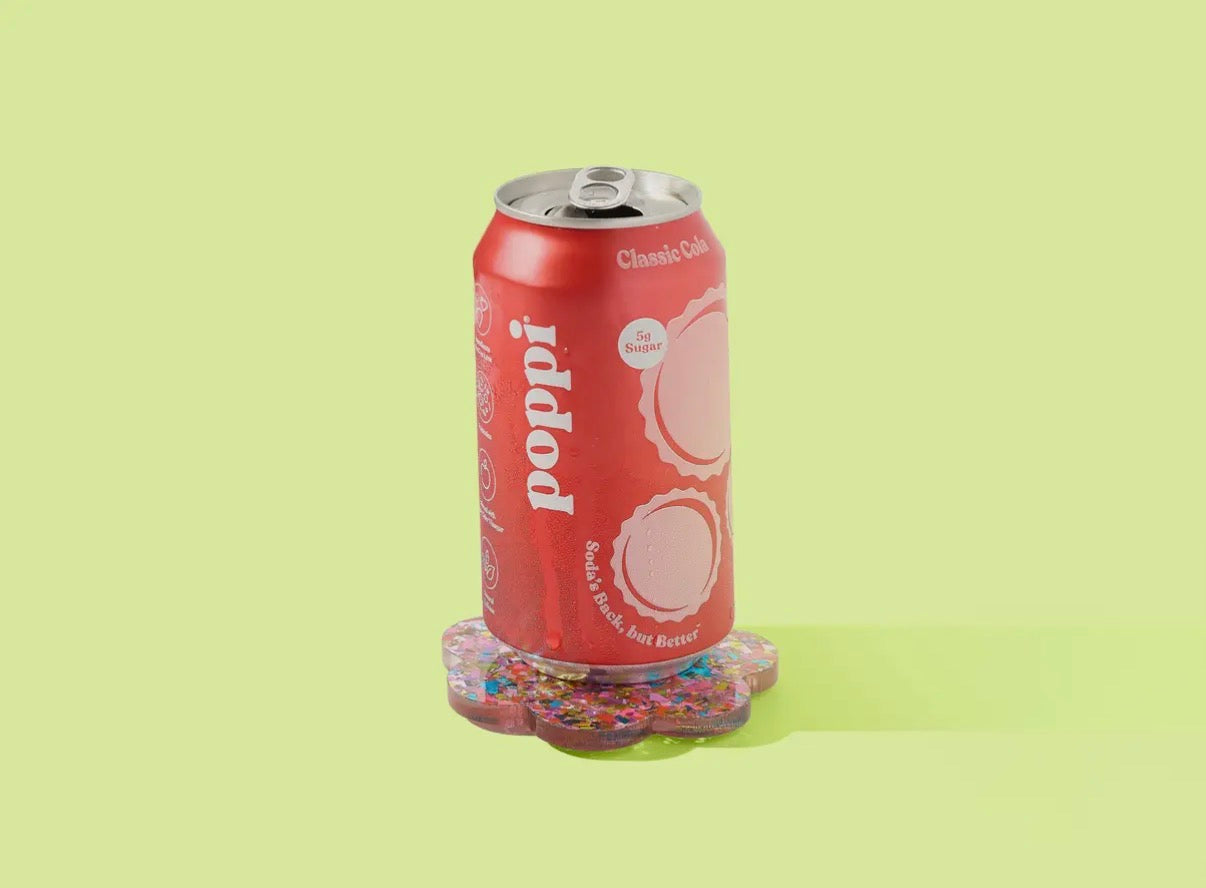 Scalloped Beverage Coaster-Happy Confetti