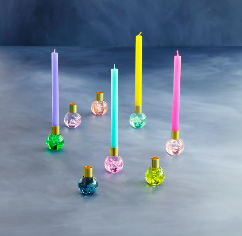 Crystal Ball Taper Candle Holders