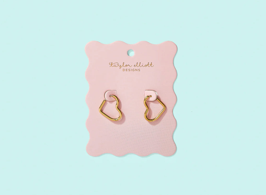 Josephine Heart Huggie Earrings